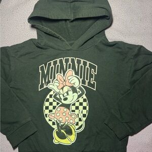 EUC Disney Minnie Mouse Black & Pink Sweatshirt Hoodie Girls Size Small 7